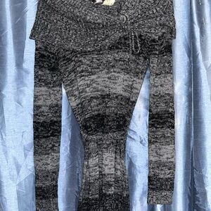 Elegant Charcoal Knit Turtleneck Sweater